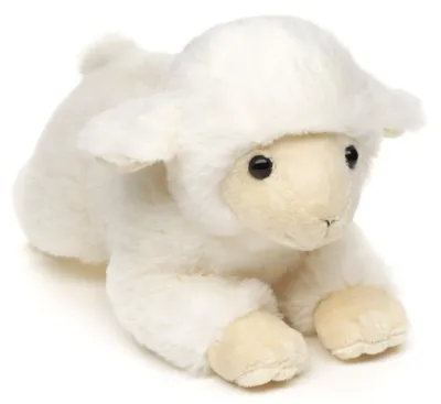 Produktbild von Uni-Toys - Lamm weiß, liegend - 21 cm (Länge) - Plüsch-Schaf - Plüschtier, Kuscheltier – Lamm, Liegend (Weiß)