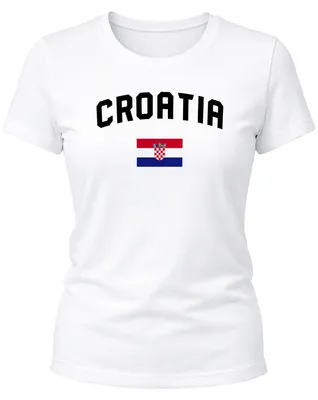 Produktbild von Damen Fan-Shirt Kroatien Croatia Hrvatska WM Fußball-Sommer 2026 Fußball Weltmeisterschaft Moonworks®