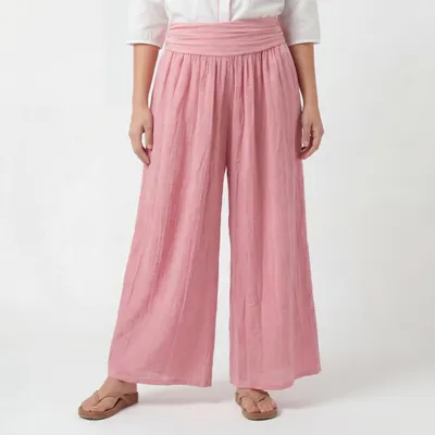 Produktbild von Culotte aus Baumwolle luftige Sommerhose Leinen Optik 38-44 für Damen