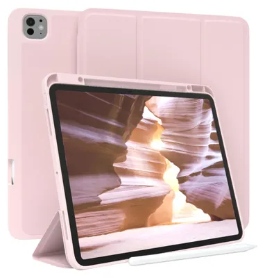 Produktbild von EAZY CASE Smartcase mit Stifthalter für Apple iPad Pro 13 (2024) Hülle mit Stifthalterung, Tablet Cover aufstellbar  13 Zoll in Rosa