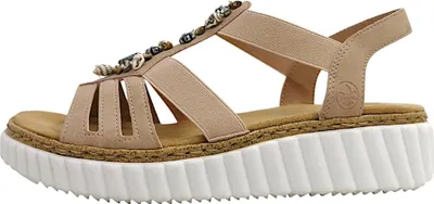 Produktbild von Rieker  Damenschuhe Sandalen Hoch Sandalette Rot Freizeit, Schuhgröße:38 EU