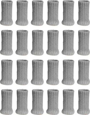 Produktbild von Stuhlsocken für Stuhlbeine, 24 Stück Filz-Möbelstuhlhussen, rutschfeste Pads passen auf die meisten Stuhlbeine, verhindern Kratzer und Lärm