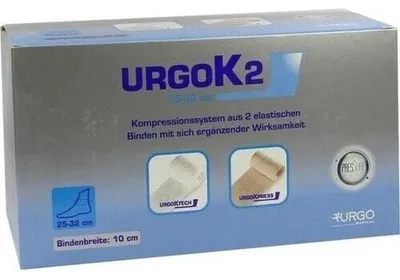 Imagen del producto de UrgoK2, sistema de compresión para tobillo, circunferencia de 25-32 cm, 10 cm de ancho, 1 unidad