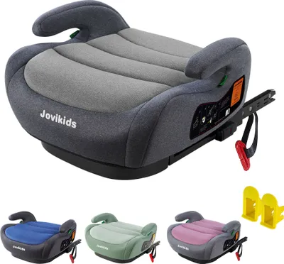 Produktbild von Jovikids Sitzerhöhung Auto Kinder ISOFIX, ECE R129 Kindersitzerhöhung 125-150cm, Verdickter Stoffbezug & Isofix Einführhilfe, Leicht Waschbar