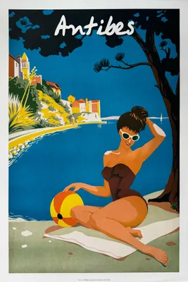Productafbeelding van ANTIBES - Pin Up - STRAND - 50x70 cm Poster/Affiche
