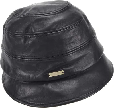 Seeberger weicher Glocken Lederhut 100% Echtleder in schwarz