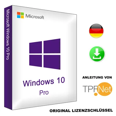 Produktbild von Original Windows 10 Pro 64 Bit / 32 Bit Deutsch Vollversion | Original Key inkl. Anleitung von TPFNet® | Versand Mo-So per E-Mail in max. 60Min