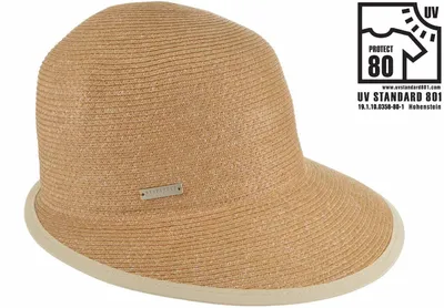 Seeberger Rollbare Schute Borten-Strohhut mit UV-Schutz 80 in braun