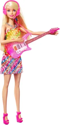 Produktbild von Barbie „Bühne Frei für große Träume“ Malibu Sängerin Puppe mit leuchtendem Kleid und Musik inkl. Zubehör
