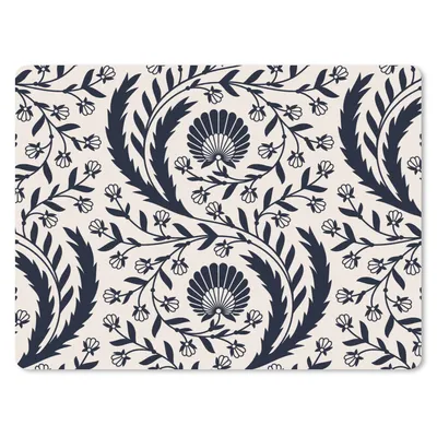 Obrázok produktu pre Podložka pod myš - Vzor - Flower - Black - 23x19cm - Rohožka pod myš