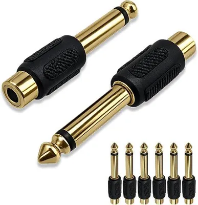 Productafbeelding van Audio-adapters 6,35 mm naar cinch - vergulde contacten - optimale geluidskwaliteit - ideaal voor thuisbioscoop - ShopVlot
