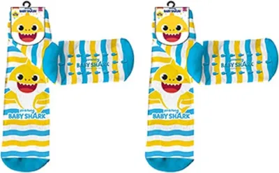 Produktbild von Baby Shark Socken 2-Pack – Bunte Anti-Rutsch Strümpfe Söckchen 19/22