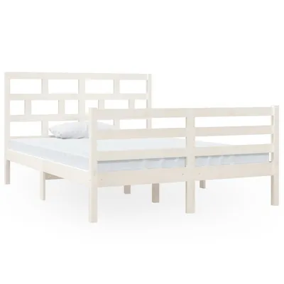 Obrázek produktu pro vidaXL Postel z masivu bílá 135x190 cm