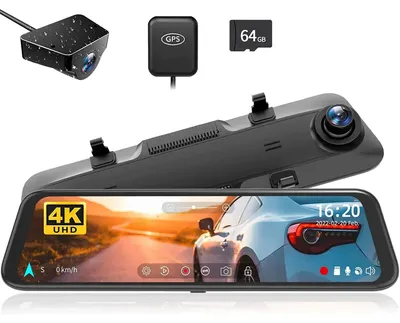 Produktbild von Auto Dashcam Rückspiegel-Kamera - G850 - 4K Vorne + 1080p Hinten - 30,5 cm IPS Touchscreen - GPS - Nachtsicht - Ohne Hardwire‑Kit - Schwarz