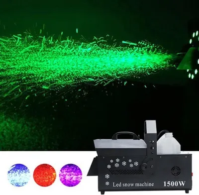 Obrázek produktu pro Sněžná mašina s LED osvětlením - 1500W - RGB - S dálkovým ovládáním - Černá