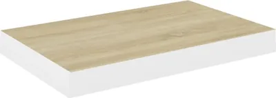 Produktbild von Schweberegal Eichenoptik und Weiß 40x23x3,8 cm MDF