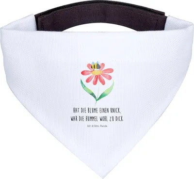Produktbild von Mr. & Mrs. Panda Halstuch Hummel Blume - Weiß - Geschenk, Wespe, Hunde, Hundehalstuch, Tuch, Bandana für, Hummeln, Natur, Biene, Hund, Lustige Sprüche