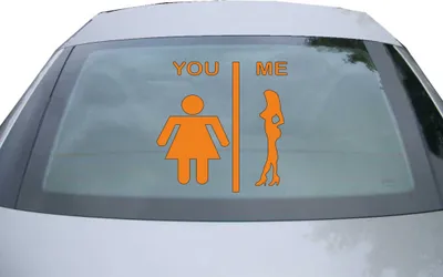 Produktbild von Indigos UG - Aufkleber Heckscheibe & Motorklappe DE6073 - orange - 600x600 mm - you me girl - Auto Scheiben Fenster Heckklappe Tuning Racing JDM - Die cut