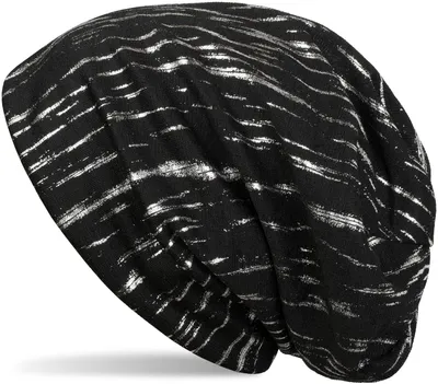 Produktbild von styleBREAKER Beanie Mütze mit Metallic Streifen, Slouch Longbeanie, Uni 04024120
