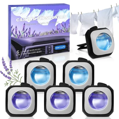 Image de Diffuseur d'air pour voiture, parfum lavande (lot de 6)