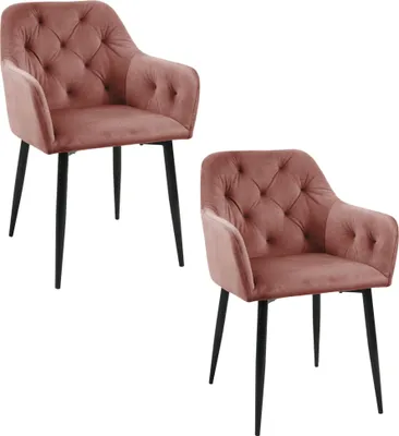 Produktbild von Akord Pouf Alia Samt Rosa 55X55X30 Cm