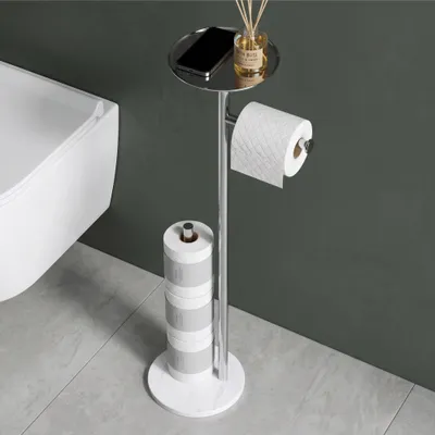 Produktbild von Mai & Mai Klopapierhalter Stehend, Toilettenpapierhalter Chrom glänzend Lino-06