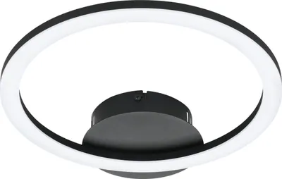 Produktbild von EGLO connect.z Smart-Home LED Deckenlampe Parrapos-Z, ZigBee, App und Sprachsteuerung, Lichtfarbe einstellbar, Deckenleuchte schwarz weiß, 34 x 30 cm