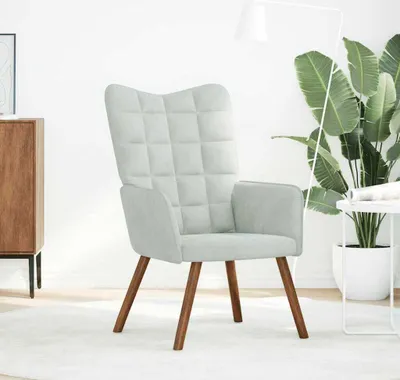 Immagine prodotto di Sedia Relax Grigio Chiaro in Velluto