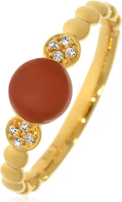 Produktbild von CBR11501, CBR11501, CBR11501, CBR11501 Ring mit Choco Mondstein und Weißtopase ca. 0,95 ct. gelbvergoldet XEN