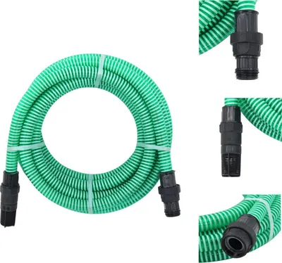 Produktbild von vidaXL Saugschlauch mit PVC-Anschlüssen Grün 1" 10 m PVC -  Gartenschläuche