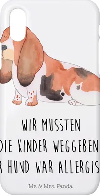 Produktbild von Mr. & Mrs. Panda Iphone 10 Handyhülle Hund Basset Hound - Weiß - Geschenk, X, Handy Case, Hundemama, Lustig, Sprüche, Lustiger Spruch, Cover