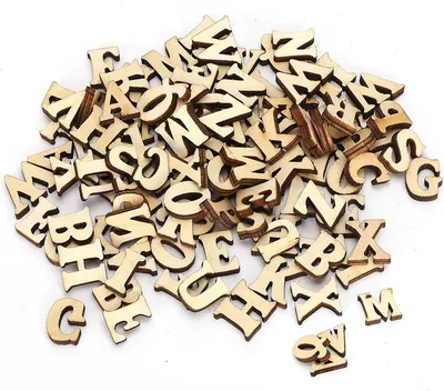Produktbild von 200pcs DIY BOT BRIEF Form Form Holzblatt Pädagogik Spielzeughandwerksdekor für 26 englische Buchstaben