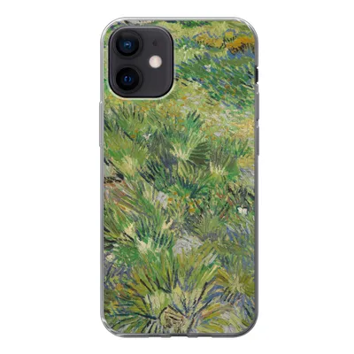 Produktbild von MuchoWow® Handyhülle Schutzhülle Hülle für iPhone 12 Grasige Wiese mit Blumen und Schmetterlingen - Vincent van Gogh Silikon Softcase Handy Hülle - Schutzhülle