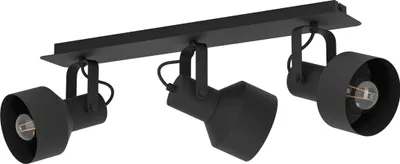 Produktbild von EGLO Deckenlampe Casibare, 3 flammige Deckenleuchte, Deckenstrahler aus Metall, Wohnzimmerlampe in Schwarz, Schlafzimmerlampe, Spots mit E27 Fassung
