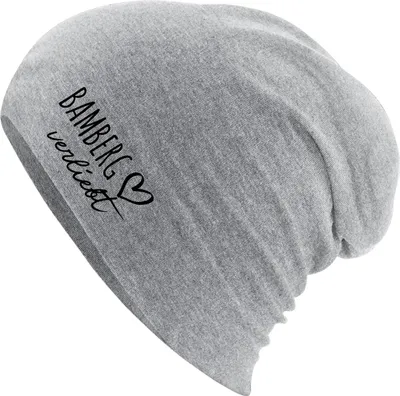 Produktbild von Huuraa Beanie Bamberg verliebt Heather Grey One Size Baumwolle und Elasthan Mütze Geschenkidee