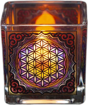 Produktbild von Teelichtglas - Blume des Lebens