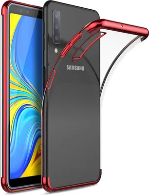 Image de TPU Housse pour Samsung Galaxy A7 2018 Case Silicone Cover Transparent avec marque de couleur Housse téléphone portable