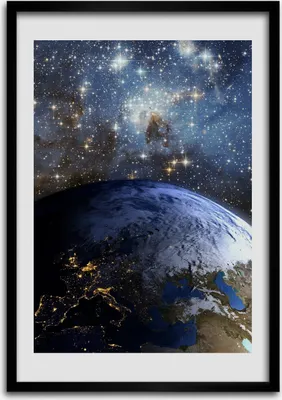 Produktbild von Bild - Bilderrahmen - Foto - 70 cm x 100 cm - MDF - Rahmen - Wandkunst - Planet Erde