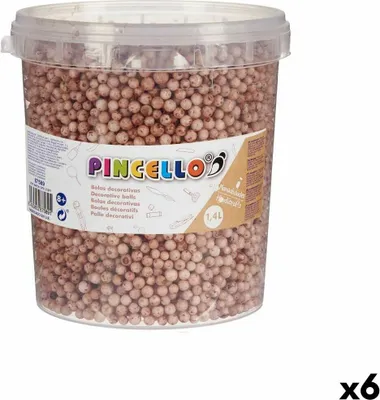 Obrázok produktu pre Guličky z remeselného materiálu, hnedý polystyrén (6 kusov)