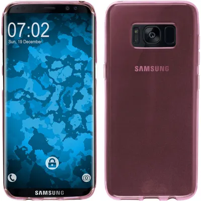 Produktbild von PhoneNatic Case kompatibel mit Samsung Galaxy S8 - rosa Silikon Hülle transparent + flexible Folie