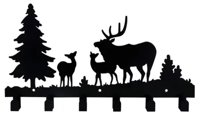 Produktbild von Kleiderhaken mit 6 Haken - 40 cm - Schwarz, Metall