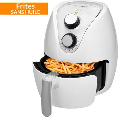 Image de Friteuse sans huile 9en1 Friteuse électrique 3,6L 1500W blanc Température réglable Livre de recettes