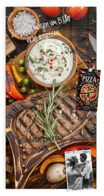 Produktbild von Magnettafel 50x100cm Pinnwand Whiteboard beschreibbar - Grillmahlzeit