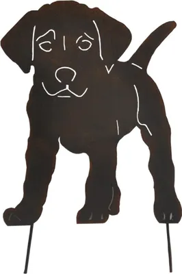 Produktbild von Metall-Gartenhund-Statue, Deko-Pfähle, Garten-Wohndekoration, Outdoor-Geschenke