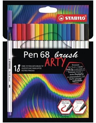 Image de Feutre haut de gamme STABILO à pointe pinceau pour des épaisseurs de trait variables - Pen 68 brush -…