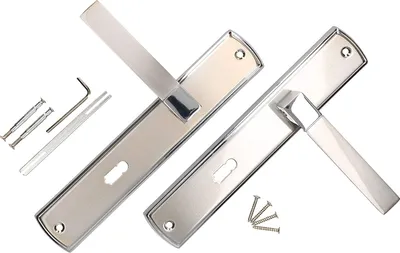 Produktbild von KOTARBAU® Türdrückerset 72 mm BB Langschild Nickel-Chrom Universal Modern