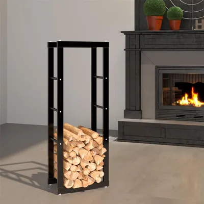 Produktbild von Kaminholzregal, Metall Brennholzregal 40 x 25 x 100 cm