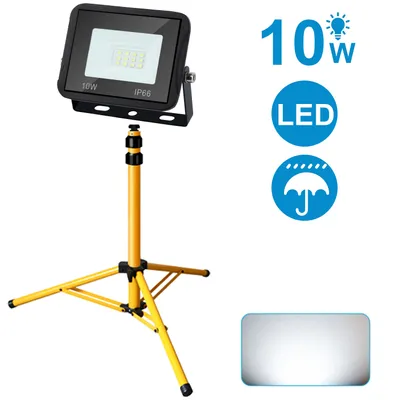 Produktbild von Jopassy LED Fluter Baustrahler Arbeitsleuchten Strahler Flutlicht mit Stativ 10W Kaltweiß