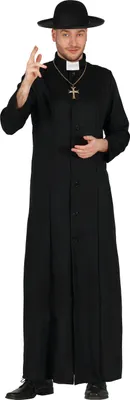 Immagine prodotto di Costume da Sacerdote Chierico Carnevale Abito Medievale Monaco Spiritualità Tradizione Religiosa Abito Storico Carnevale Abbigliamento Mistico Celebrazione Sacra Chiesa, Taglia: 48 - 50 (M) Colore: Nero