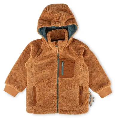 Immagine prodotto di Giacca teddy con cappuccio a forma di volpe, modello "Mini WILD Fox" per bambini, marca Sigikid, colore marrone, taglia 104 cm